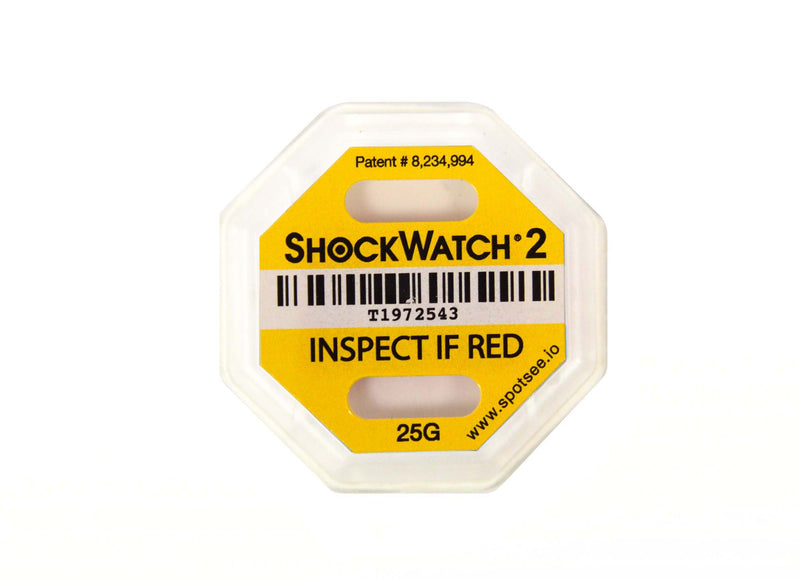 Indicador impacto Shockwatch© 2 | 25G Amarillo | Paquete de 10