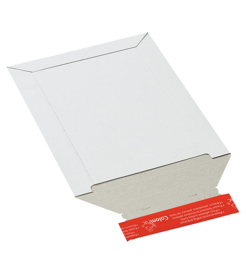 Sobre de cartón fino blanco B5+ | 210 x 265 x -30 mm | Paquete de 100