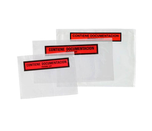 Bolsa adhesiva portadocumentos "Contiene documentación" para A5 | 225 x 165 mm | Paquete de 1000