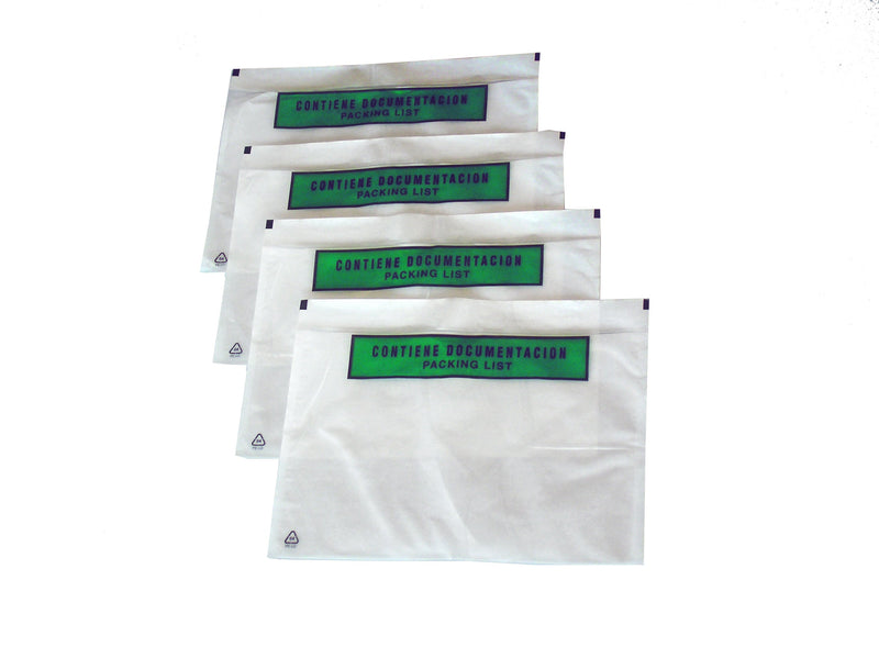 Bolsa adhesiva portadocumentos de papel "Contiene documentación" DL | 228 x 120 mm | Paquete de 1000