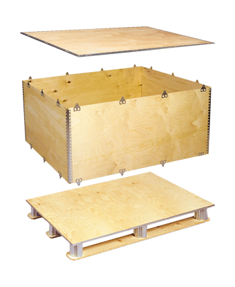 Caja palet plegable de madera | 780 x 380 x 380mm