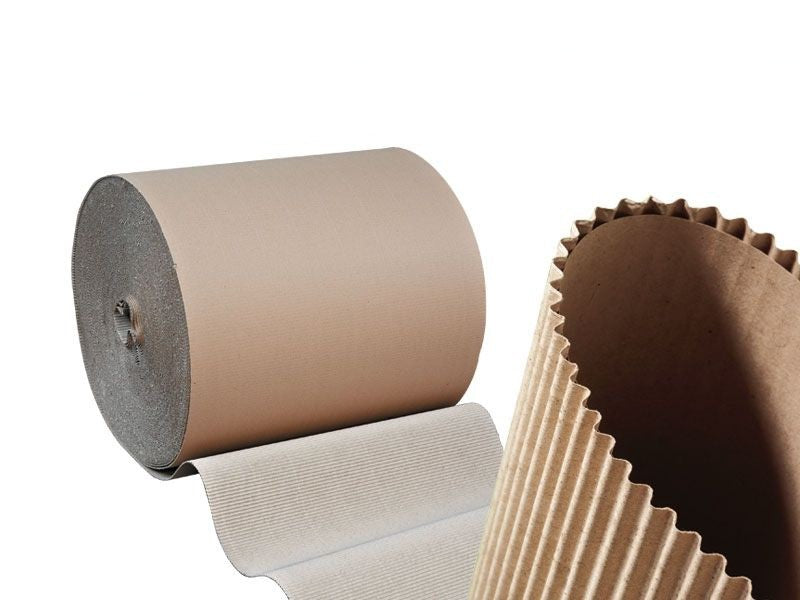 Rollo de cartón ondulado 200 g/m² | 200mm x 100m | Paquete de 4 rollos