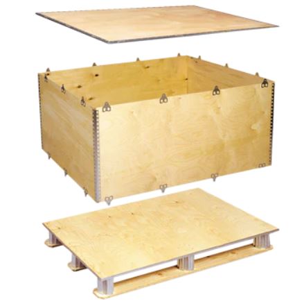 Caja palet plegable de madera | 780 x 580 x 380mm