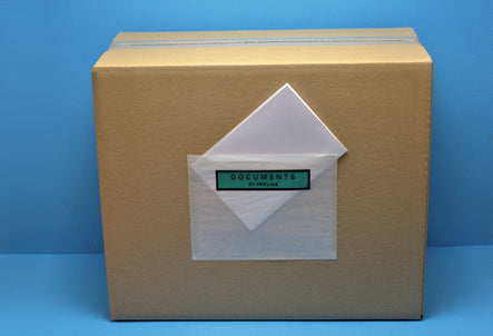 Bolsa adhesiva portadocumentos de papel traslúcido "Contiene documentación" DL | 228 x 120 mm | Paquete de 1000